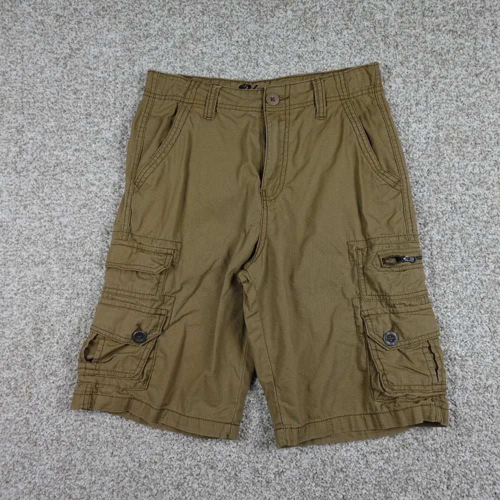 Plugg Boys Brown Cargo Shorts Size 12 Utility Multi-Pocket Skater Gorpcore